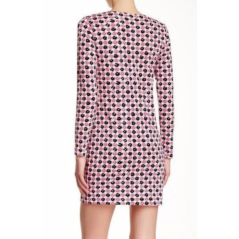 NWT Diane von Furstenberg DVF Reina Jersey Tunic Shift Dress Pink Geo Dot 2 0 XS - Picture 2 of 16